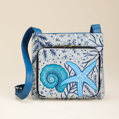 Hand-Painted Sweet Sea Treasure Crossbody Bag