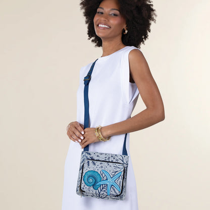 Hand-Painted Sweet Sea Treasure Crossbody Bag