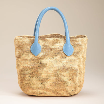 Santa Chiara Italian Leather & Straw Tote