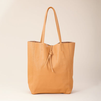 Francesca Cognac Italian Leather Tote