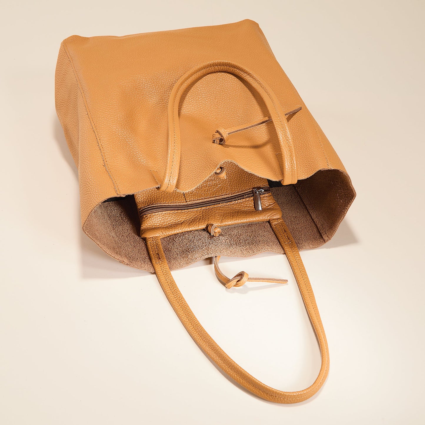 Francesca Cognac Italian Leather Tote
