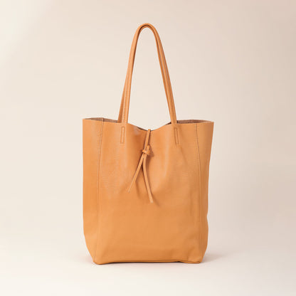 Francesca Cognac Italian Leather Tote