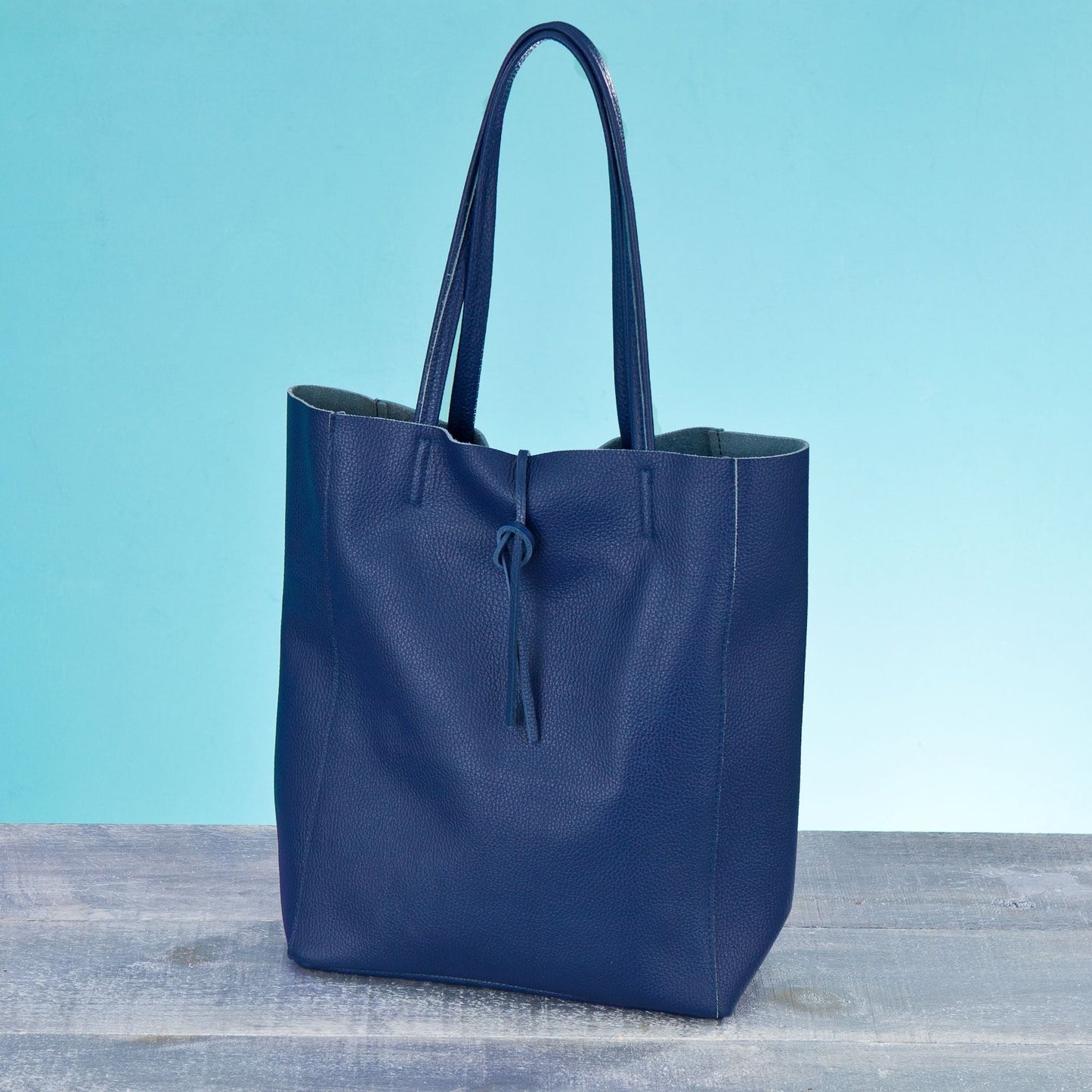 Francesca Royal Blue Italian Leather Tote