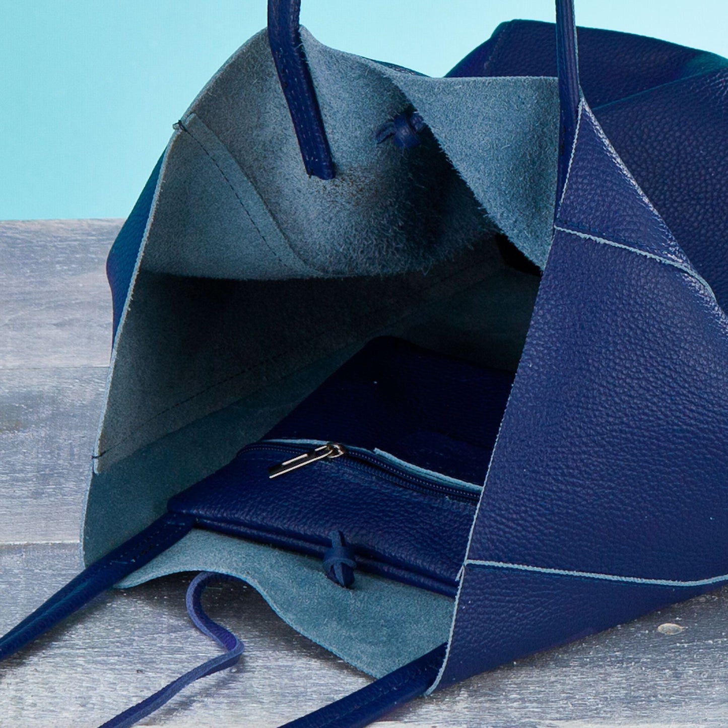Francesca Royal Blue Italian Leather Tote