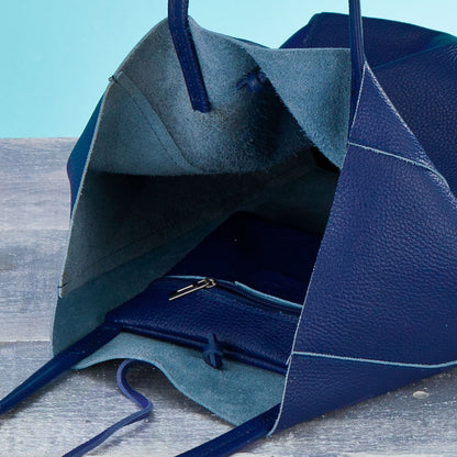 Francesca Royal Blue Italian Leather Tote