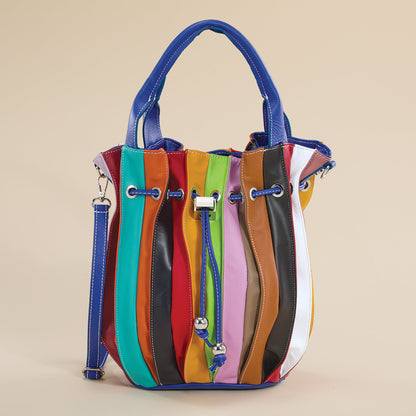 Corno Grande Italian Leather Rainbow Bucket Bag