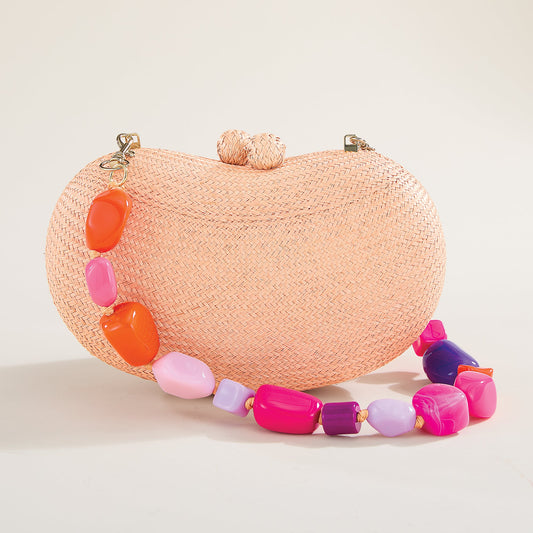 Pretty in Peach Clutch With Convertible Strap