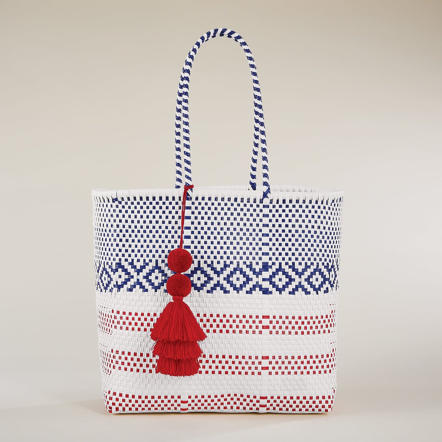 Patriotic Pattern Tasseled Tote