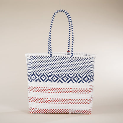 Patriotic Pattern Tasseled Tote